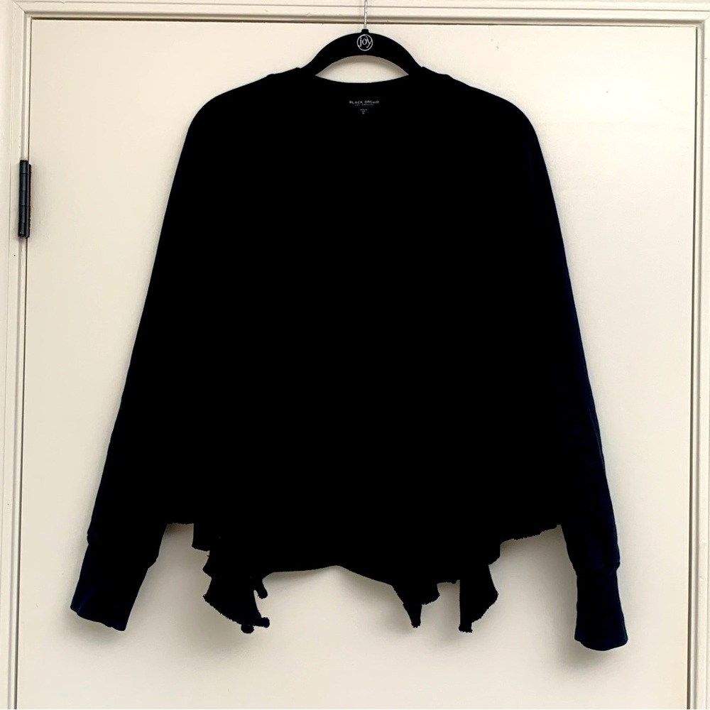 Black Orchid Denim Sz Small Crewneck Sweatshirt Pullover Ruffles Made in USA